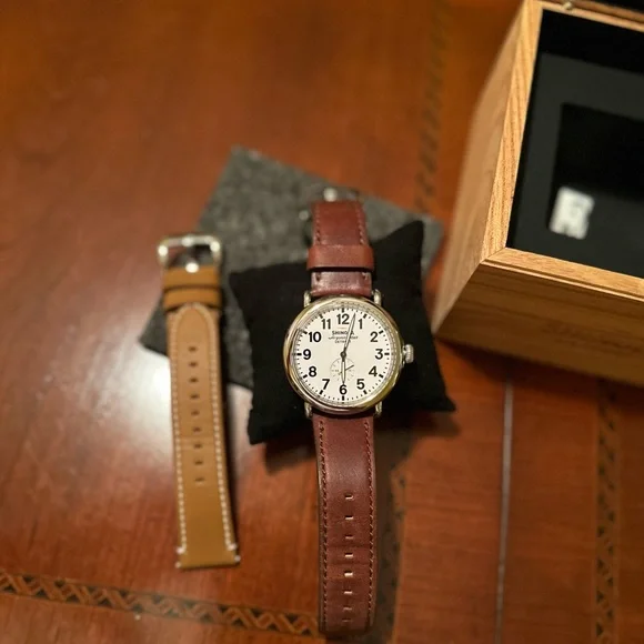 Shinola Classic The Runwell 47mm Brown Leather Watch
